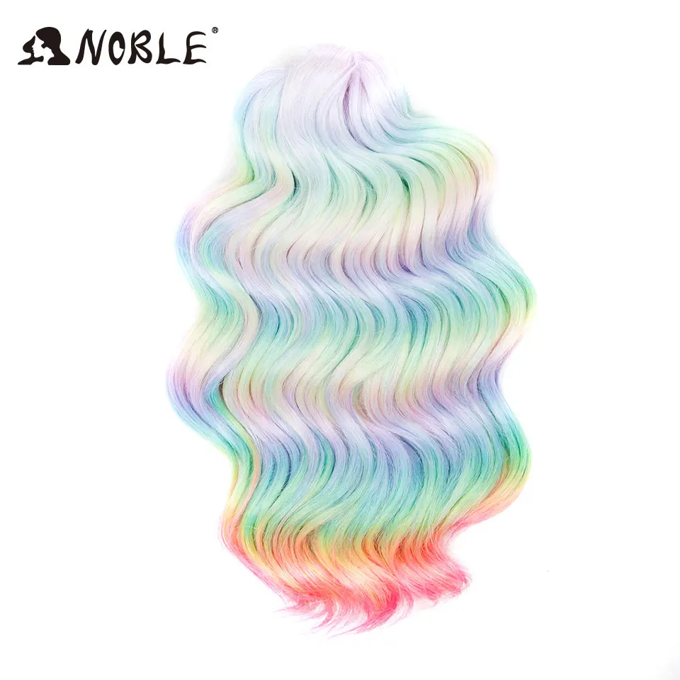 نوبل الاصطناعية تويست الكروشيه مجعد الشعر 16 بوصة موجة عميقة جديلة الشعر أومبير شقراء براون موجة المياه تجديل وصلات شعر #4