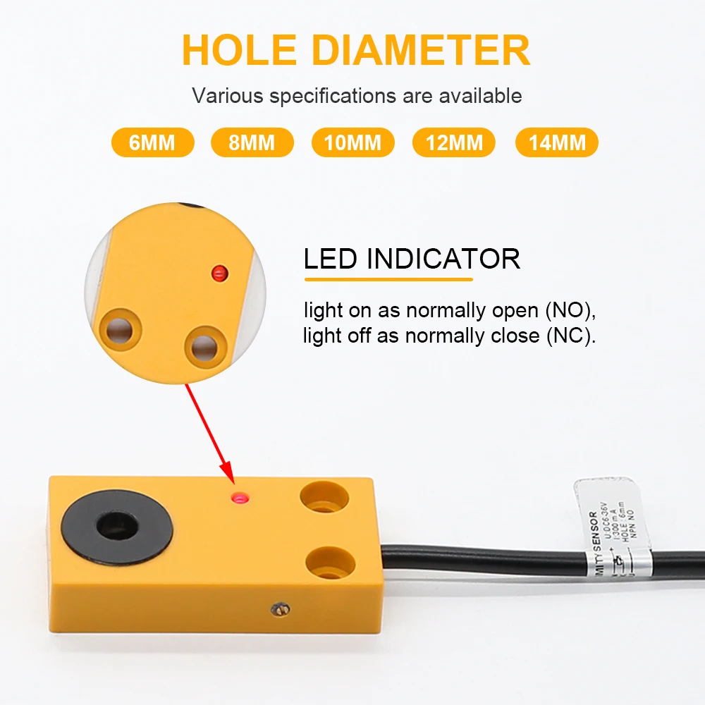 Cloweit Ring Proximity Switch  6 8 10 12 14 15 16mm Hole Inductive Sensors 12V 24V Screw Metal Detect Interruptores Proximidade