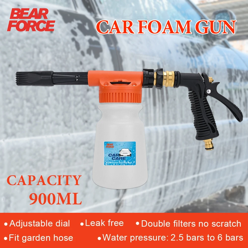 Car Wash Garden Hose Foam Gun Car Cleaning Snow Foam Lance Car Water Soap Foam Sprayer Low Pressure Adjustable Foam Gun