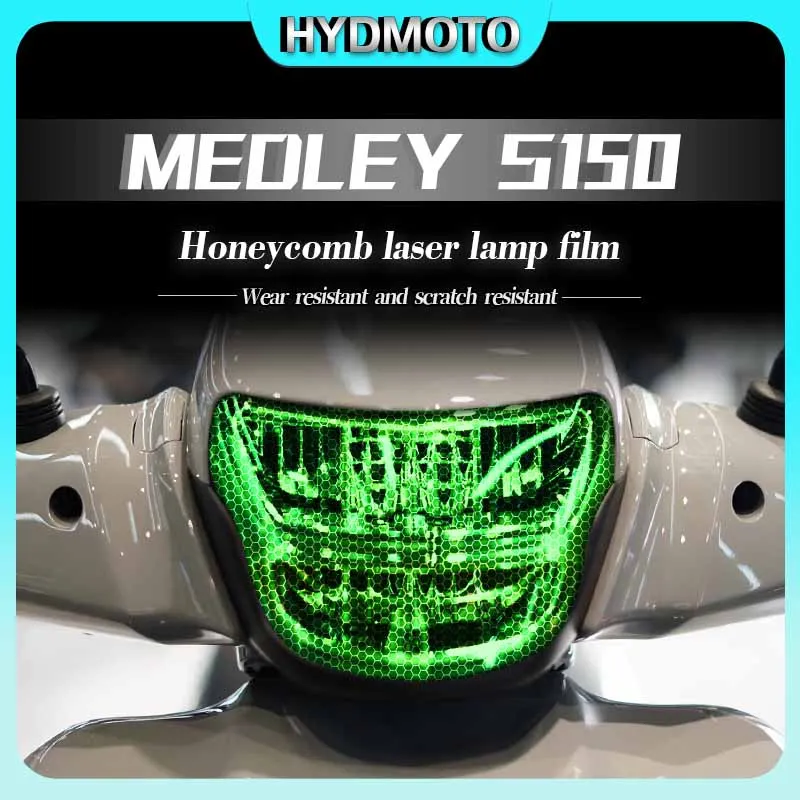 Honeycomb Laser Light Film Adesivos, Farol Film, Cauda Light Film, Peças Modificadas Acessórios, Fit para Piaggio Medley S150, 2022