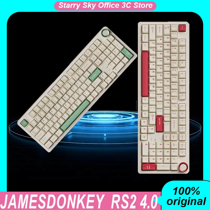 Jamesdonkey  Rs2 4.0 Mechanical Keyboard Wireless Tri Mode Multi Functional Knob Gasket Pro Structure Hot Plug Rgb Game Keyboard