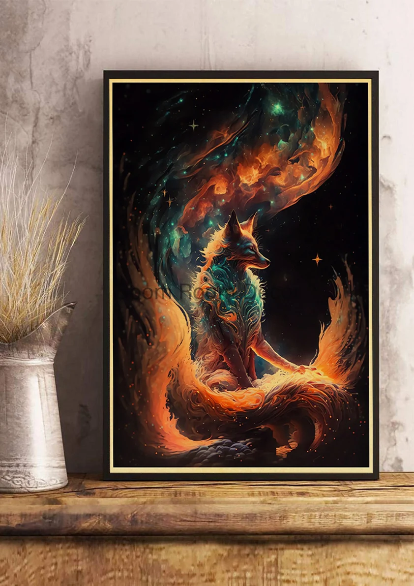 Poster Abstract Cosmic Creatures Elder Dragons Living Living Bar Decoration Home Modern Wall Kraft Paper Canvas Painting Decor