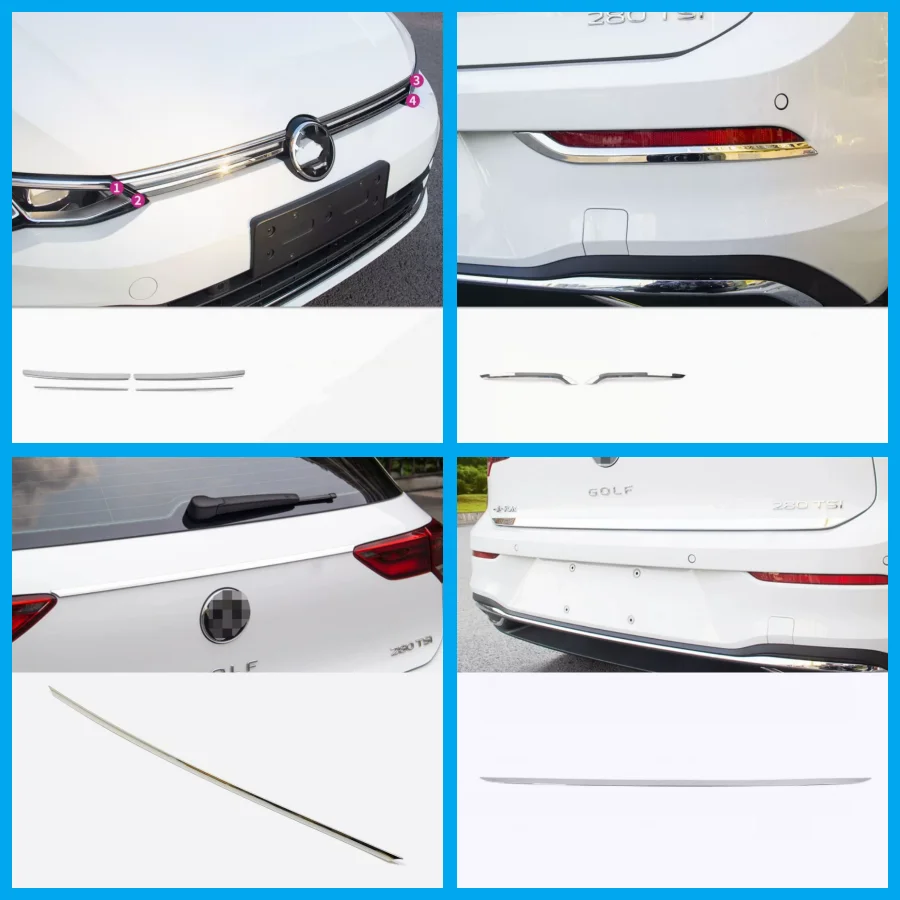 

Для VW Volkswagen Golf 8 MK8 2020-2022 внешние аксессуары задний багажник задняя дверь стример крышка задние противотуманные фары лампы накладка