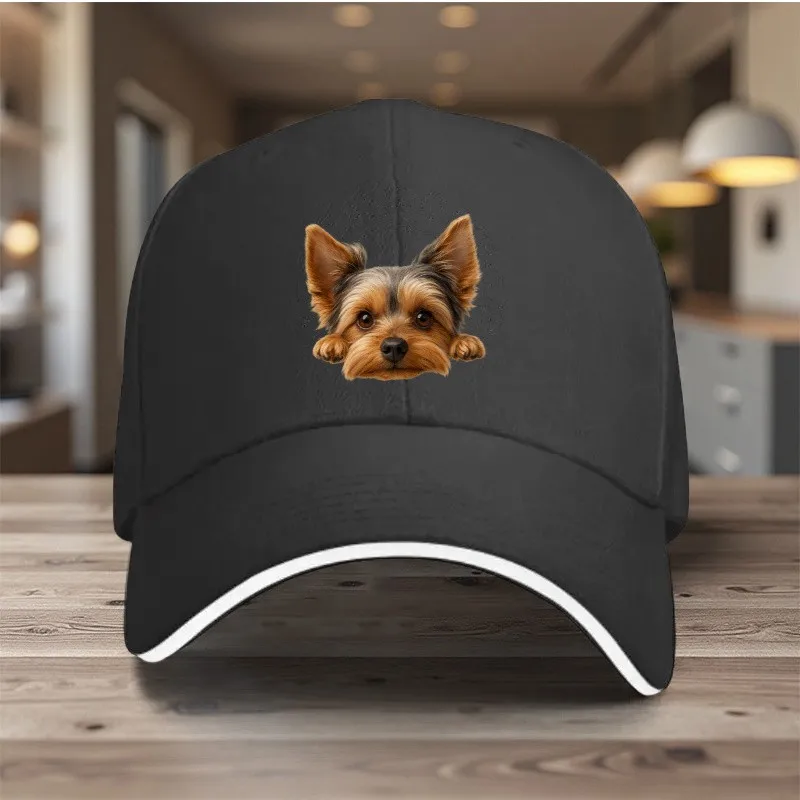Yorkshire Terrier Puppy Print Baseball Cap Polyester Adjustable Outdoor Sports Golf Cap