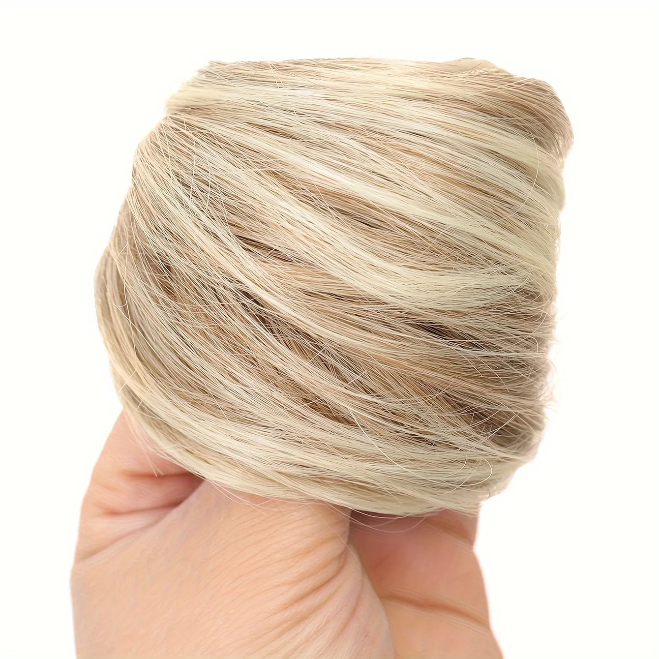 Synthetischer Chignon, elastisches Gummiband, künstlicher Haarknoten, zum Anklipsen auf der Haare, Schwanzverlängerung, Hochsteckfrisur, Haarteil, Pferdeschwanz für Frauen, Weihnachten