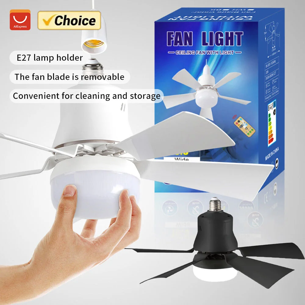 

Light Led Fan Ceiling Led 30w Ceiling Fan E27 With Remote Control For Dimming, Suitable for Living Room, Study, Household Use