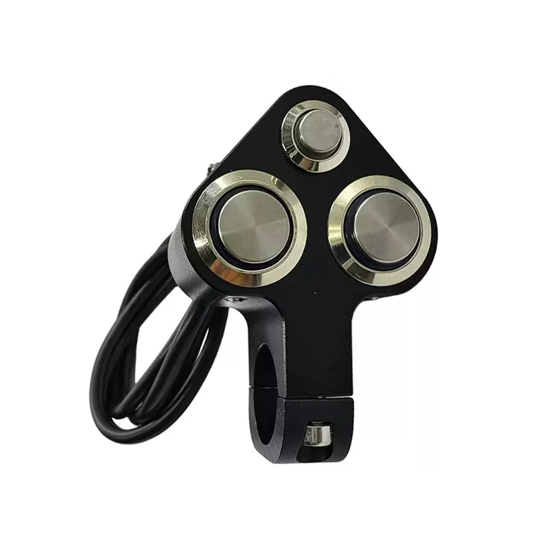 

CNC motorcycle handlebar switch LED light horn motor push + button Aluminum alloy handlebar tap three-control switch accessories
