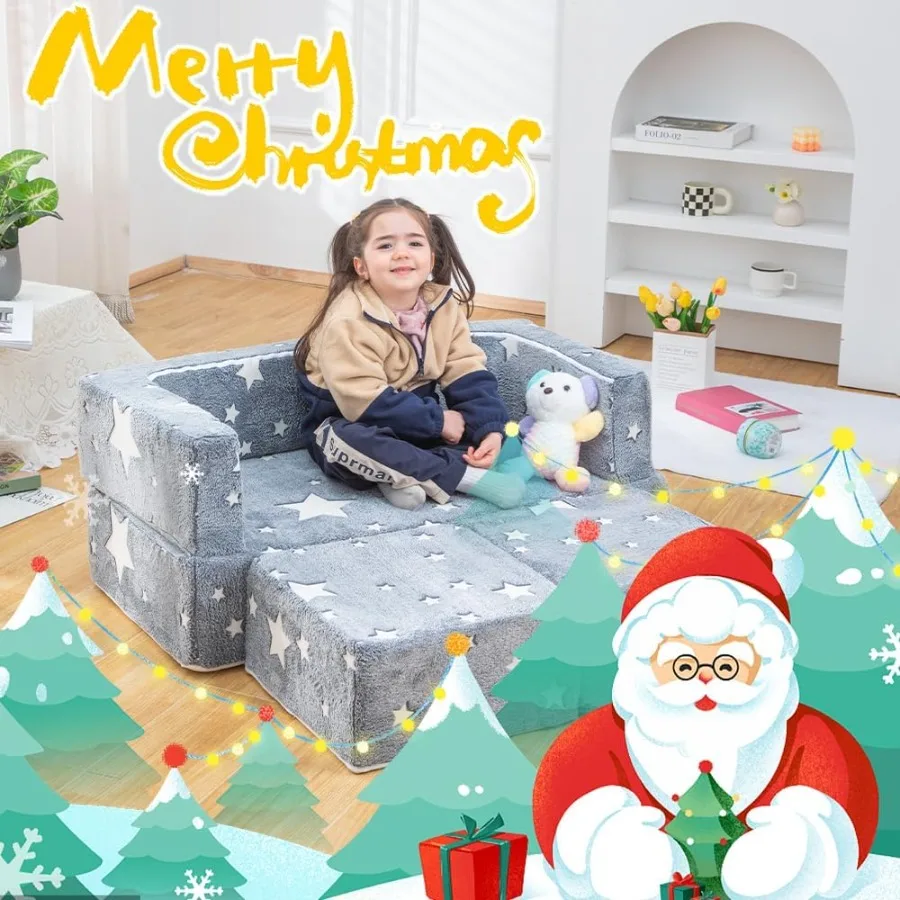 Speelbank 3in1 modulaire peuterbabysofa's Schuimfauteuil voor jongens Meisjes Converteerbare bank tot ligstoel Uitklapbare meubelbank P