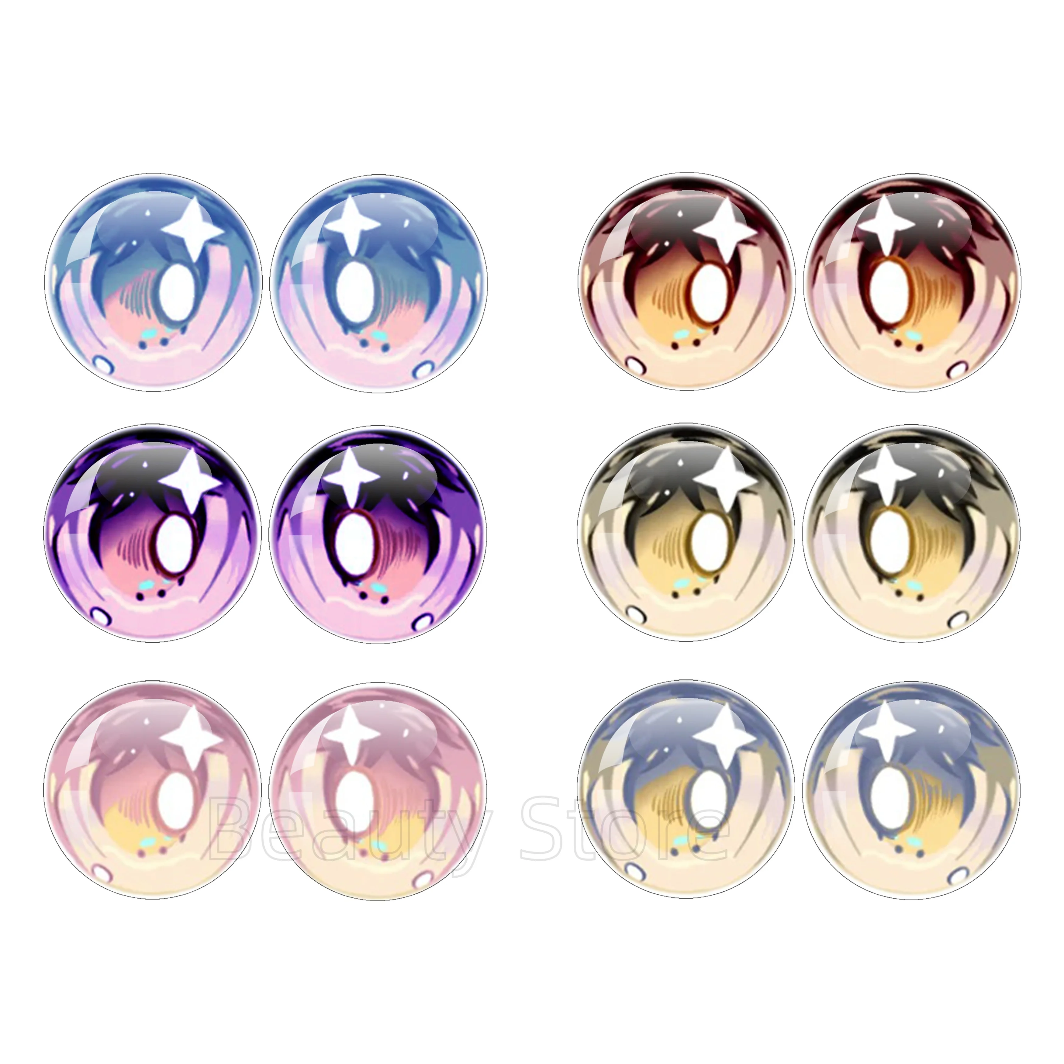 10MM-40MM Blyth BJD Girl Toy Glass Doll Eye Chips Cabochon DIY Doll Jewelry Eye Pupil Part16 12Pcs Handmade Drop Glue Gift view 2