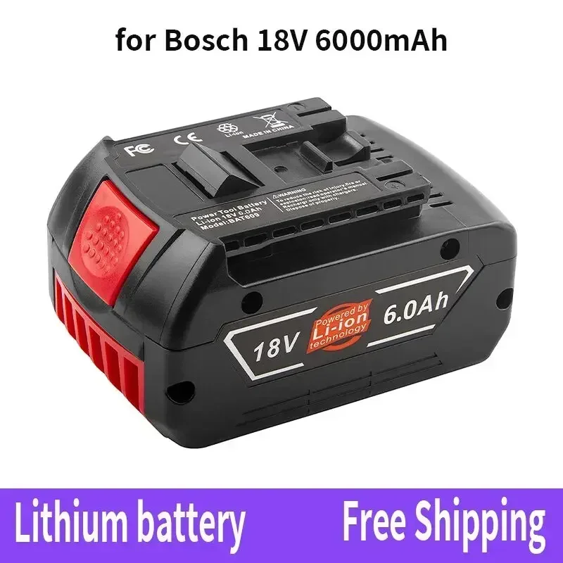 

New 18V Battery 6.0Ah for Bosch Electric Drill 18V 6000mAh Rechargeable Li-ion Battery BAT609, BAT609G, BAT618, BAT618G, BAT614