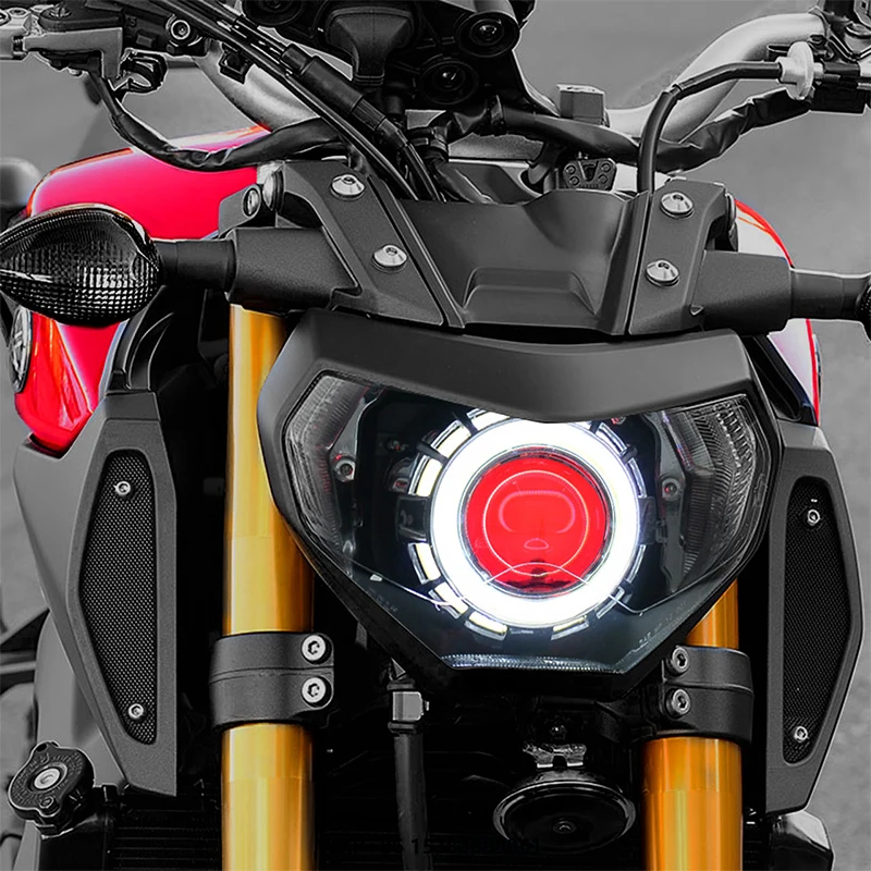 2014-2016 FZ09 MT09 LED Dual Angel Eye Headlight Assembly 36W White Blue LED Headlamp Aluminum Motorcycle Lighting System