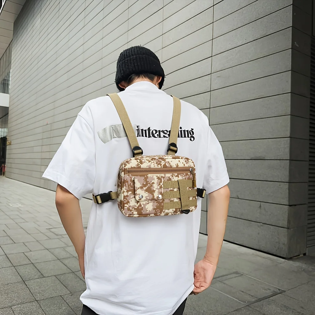 حقيبة ظهر تكتيكية متعددة الوظائف، حقيبة ظهر رياضية كاجوال مموهة، حقيبة كتف للرجال، حقيبة صدر للرياضات الخارجية والمشي لمسافات طويلة #5