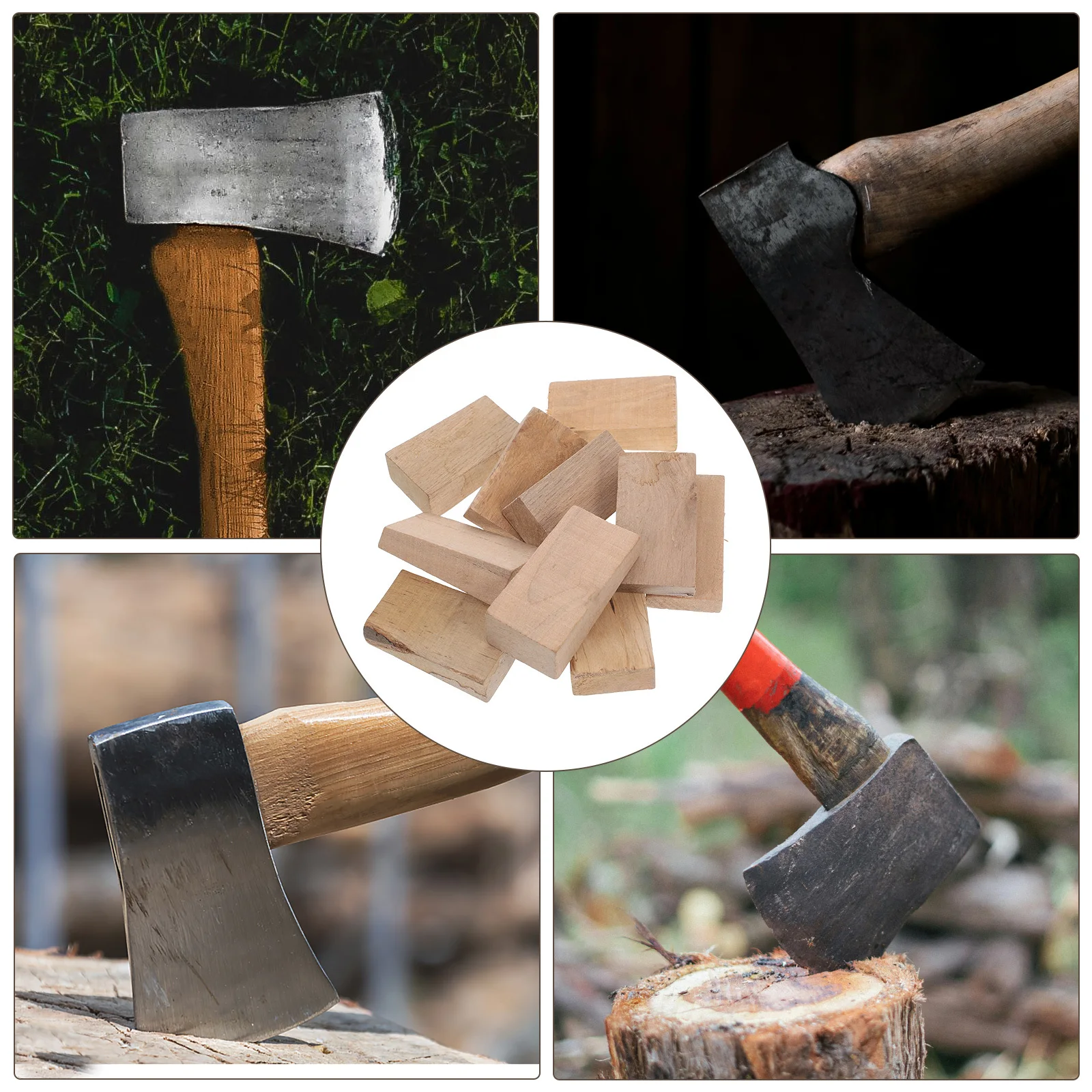 

10Pcs Wooden Wedge Axe Handle Reinforcement Fixing Wedge Hand Hoe Repair Replacement for Garden Tools Handle Accessories