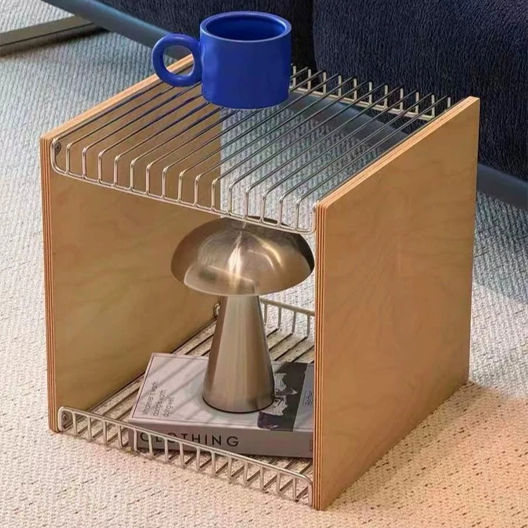 Medieval stainless steel lines, sofa edge, modular storage bookshelf, marine plate shelf