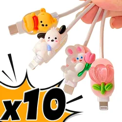 Cartoon Cute Cable Winder for Samsung Xiaomi Huawei Android Phones Tablet Charging Data Cord Organizer Plastic Protector Cover