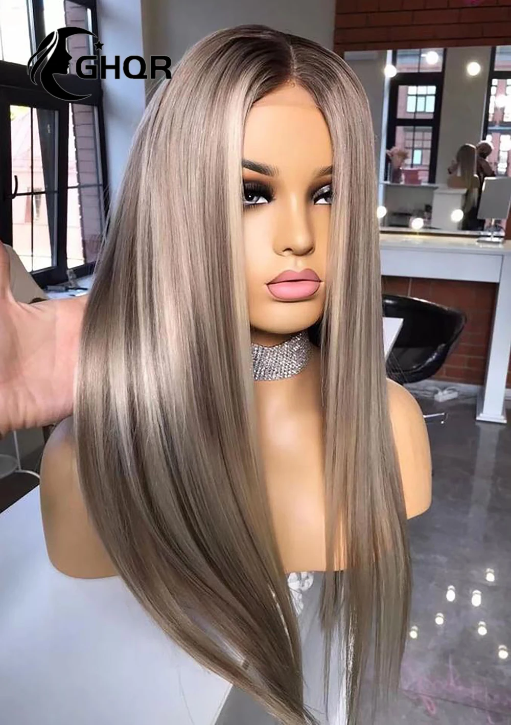  Highlight Human Hair Wig 360 Lace Frontal Straight Wig 13x4 T Part Blonde Colored Straight  Wigs For Women HD Transparent Lace