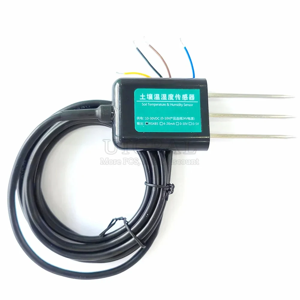 IP68 Protection Soil Temperature Humidity Sensor Probe RS485 Output 0-5V 0-10V 4-20mA Analog Soil Moisture Detector Sensors