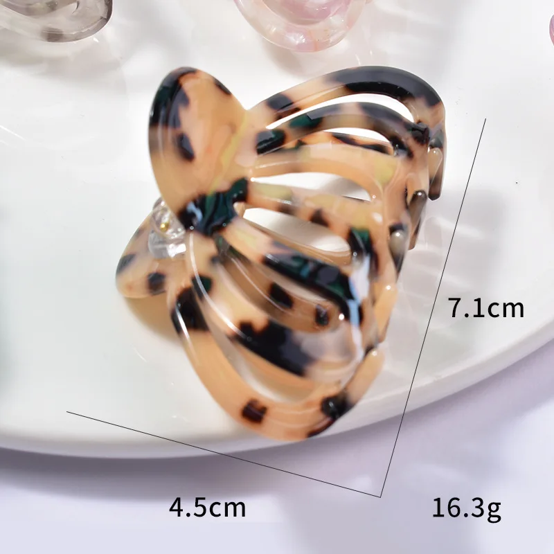 Acetate Leopard Floral Pattern Butterfly Shaped Hair Clips for Women Girls Chic Classic Hair Claws Fashion Hair Accessories Gift