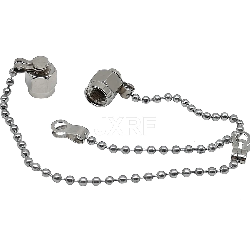 2PCS RF Connector Accessories Protective Cover SMA Dust Cap SMA Coax Cap Have Chain for SMA Female Jack Adapter Connector