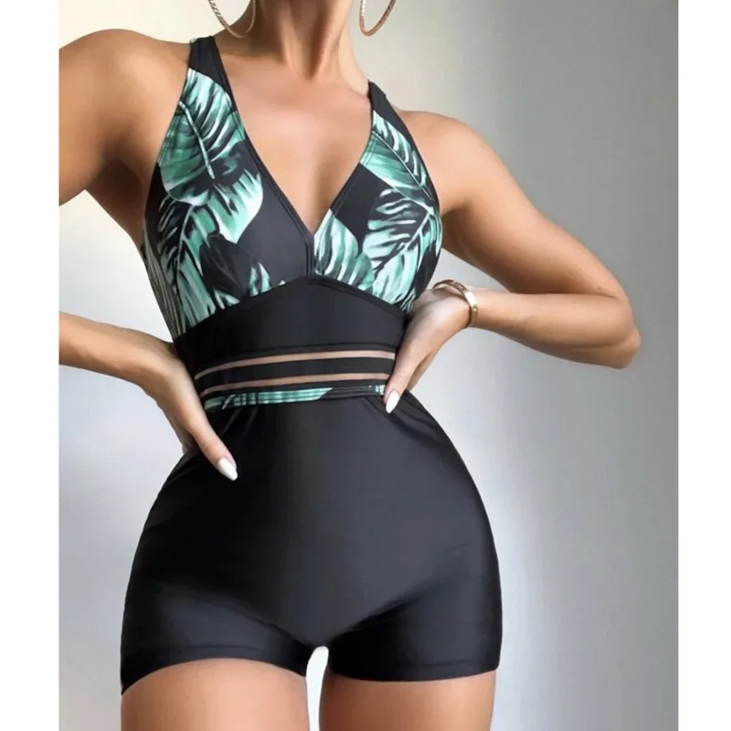 Summer Sexy Print One Piece Swimsuits Closed Female Swimwear Push Up Body Women\'s Swim Wear Bathing Suits Beach Pool Bather 2024