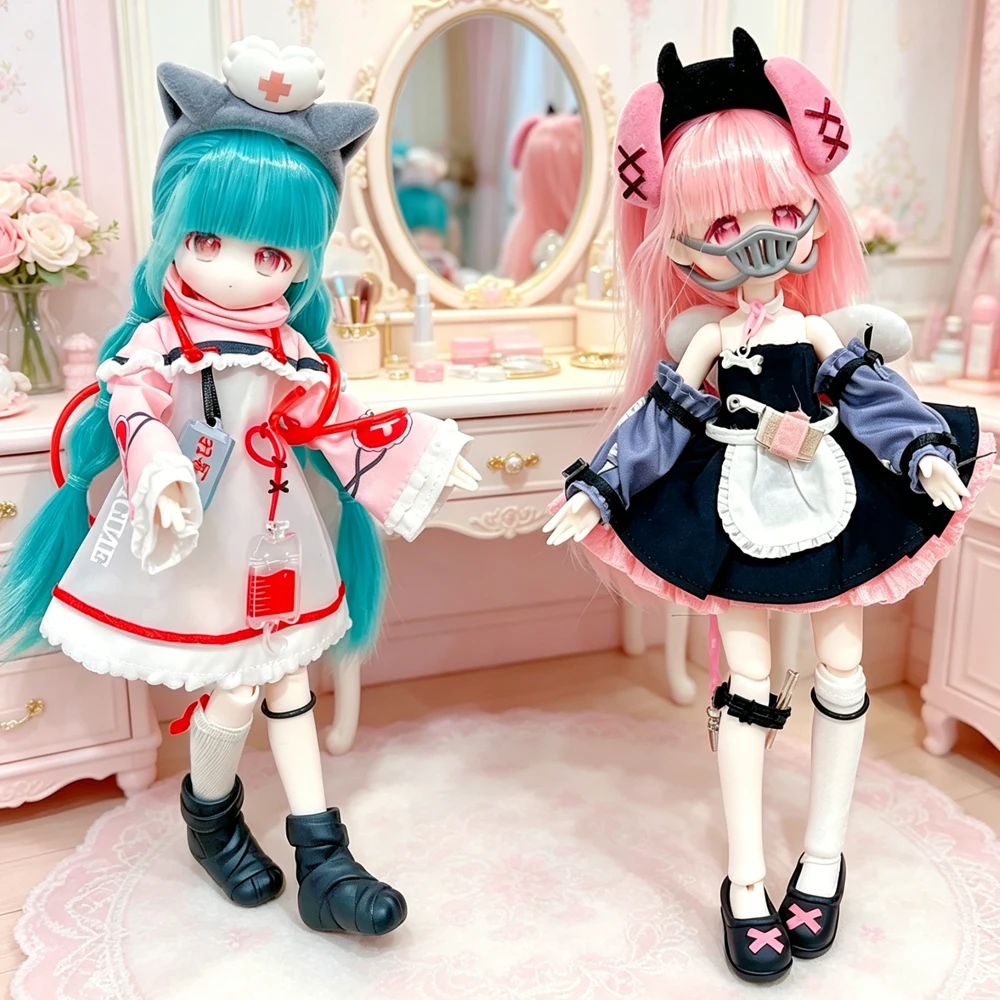 

1/8 BJD Doll Vinyl Blind Box Cute Horror Story Series Anime Kawaii Articulated Rooted Hair Collectible Art Figure Dress Up Gift