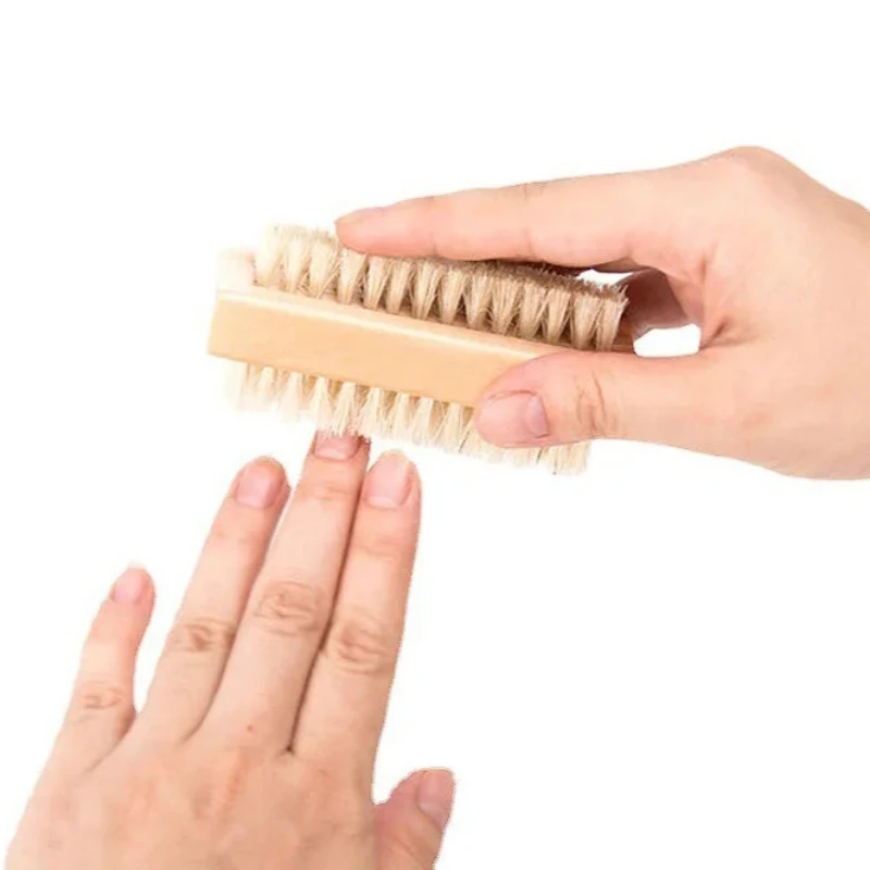 New Double-sided Nail Brush Nail Art Brushes for Manicure Manicure Pedicure Wood for Nail Care Scrubbing Tools ZJS11