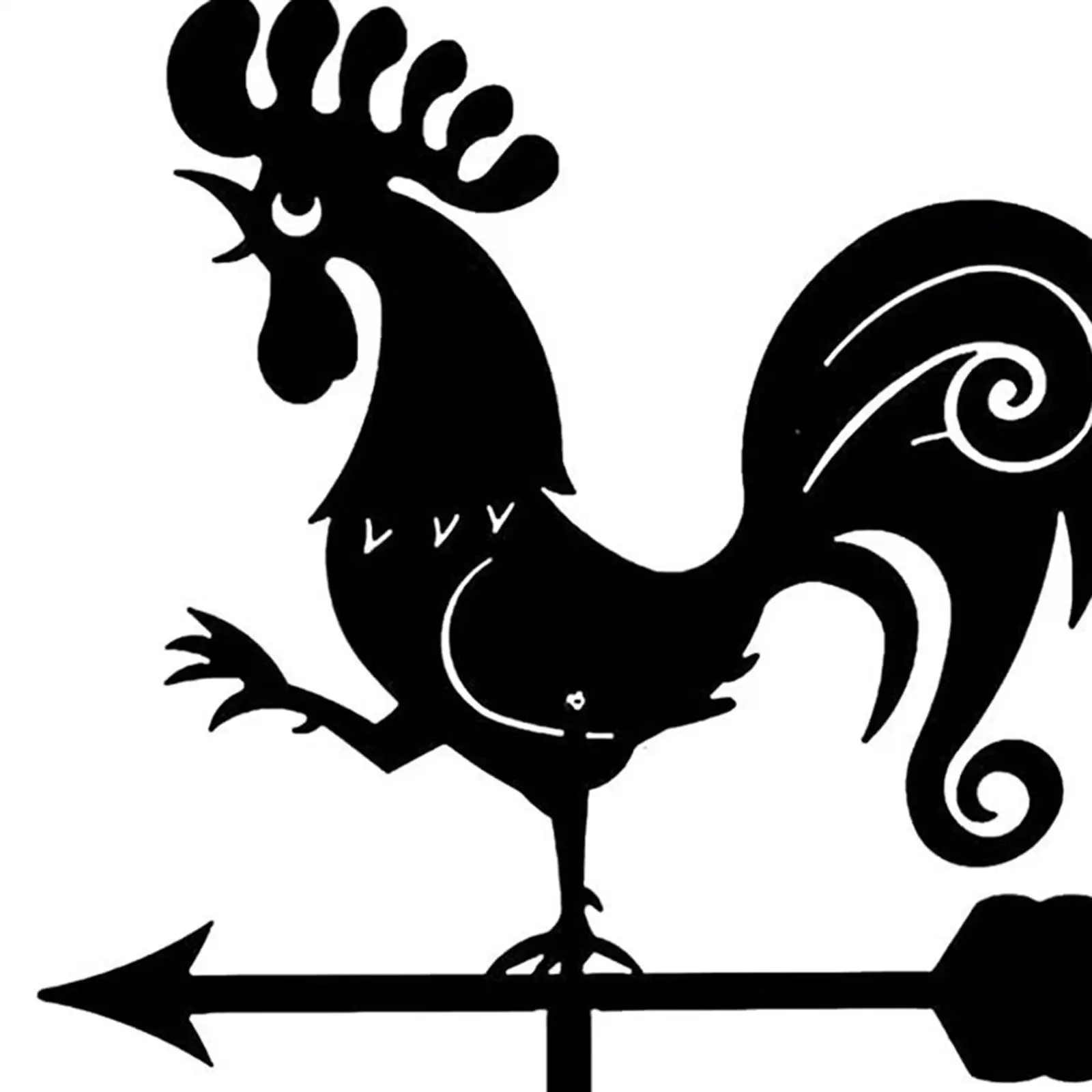 Wrought Iron Weathervane Scene Wind Direction Measuring Instrument Weather Vane Outdoor Scene for Lawn Farmhouse Decoration