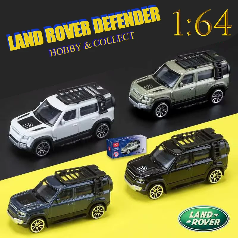 Kmm 1/64 escala land r0ver defender liga diecast suv rodas quentes carros requintado modelo em miniatura brinquedos para crianças coletar decoração