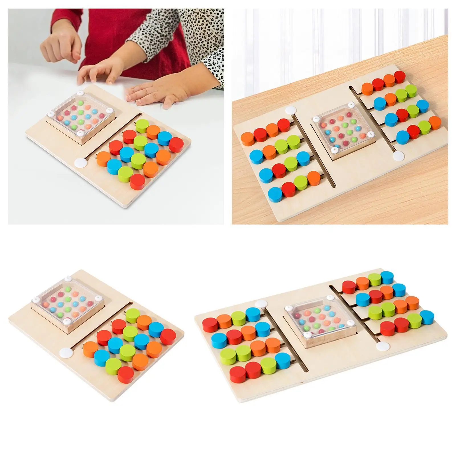 Montessori Wooden Color Matching Puzzles Board,Kids Learning,Sorting Busy Board Travel Toys Color Sorting Play for Preschool