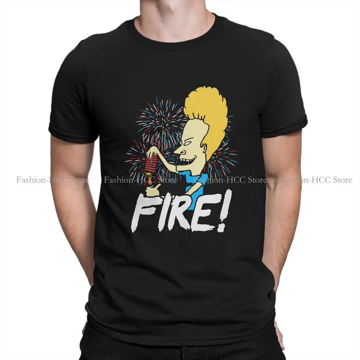 

Beavis And Butt Head Polyester TShirt for Men Fire 4Th Of July Humor Summer Tee T Shirt Novelty New Design