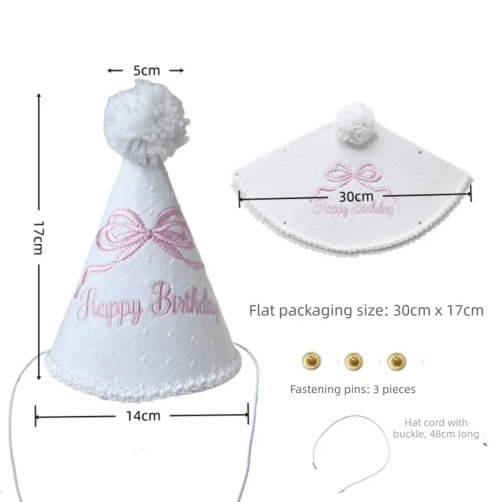 Lace Trim First Birthday Hat