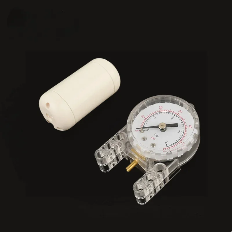 High-Tech Pneumatics 75974 Pressure Gauge - Manometer & 64065 Pneumatic Airtank MOC Building Blocks Bricks DIY Toys fit for 9641