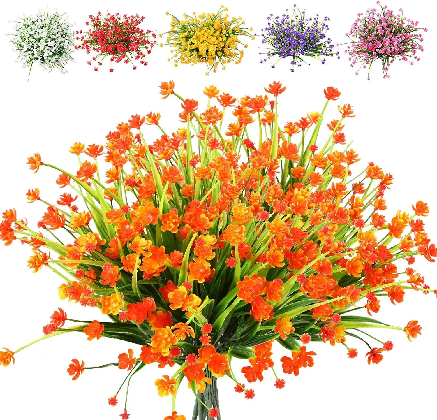 6 uds flores artificiales planta falsa al aire libre resistente a los rayos UV No se decolora narcisos de plástico falso para granja sala de estar cocina Patio