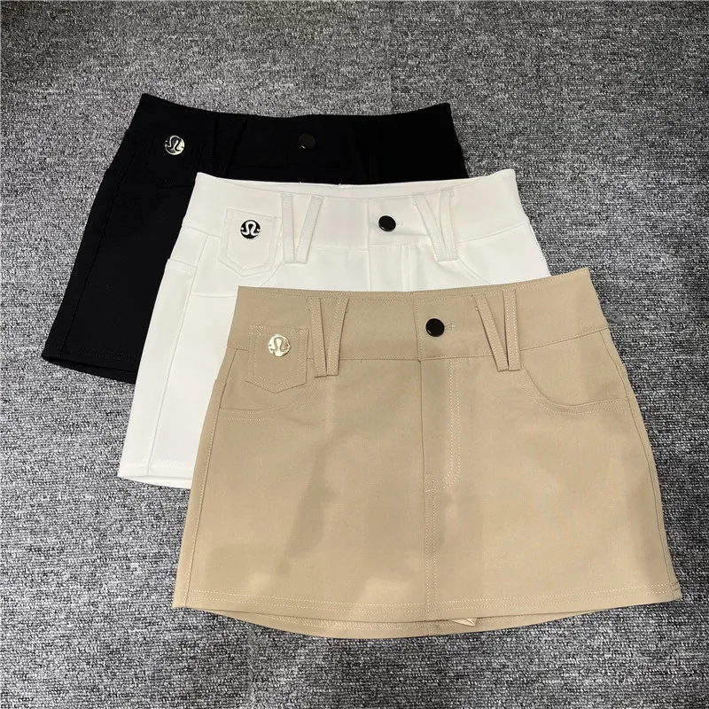 

Retro Color High Waist Women's Skirt Spring Summer New Sle Khaki Color Anti-Light ort Skirt Faionable Versatile