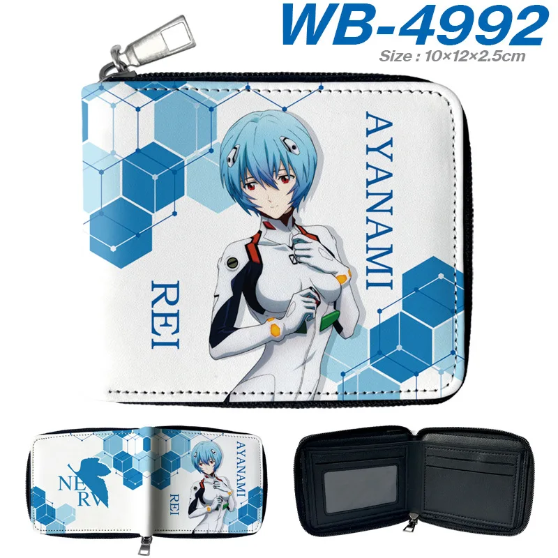 Anime EVA Asuka Langley Soryu Wallets for Man Women Cartoon Neon Genesis Evangelion PU Folding Wallet Boys Coin Purse Gifts