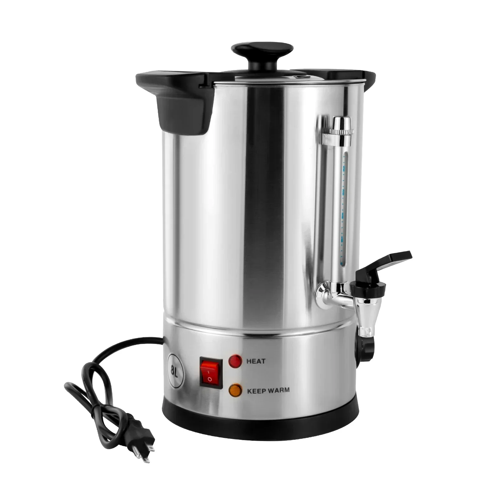 

8L Commercial Coffee Urn Tea Maker Hot Water Beverage Dispenser, Stainless Steel Percolate Coffee Maker Hot Water Urn Large
