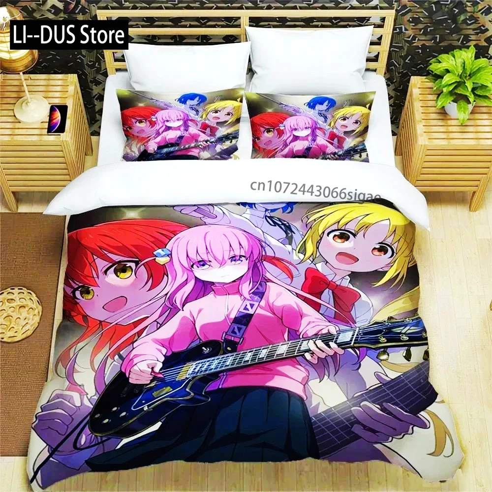 

Anime Bocchi The Rock Kessoku Band Bedding Set Duvet Cover Bed Set Quilt Cover Pillowcase Comforter King Queen Size Boys Adult