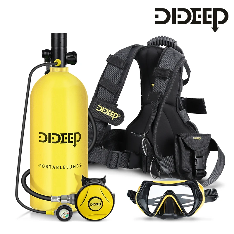 Scuba Diving Cylinder Oxygen Tank Set, Snorkeling Respirator, Fish Gill, Standby Diving Equipment, New, 3L