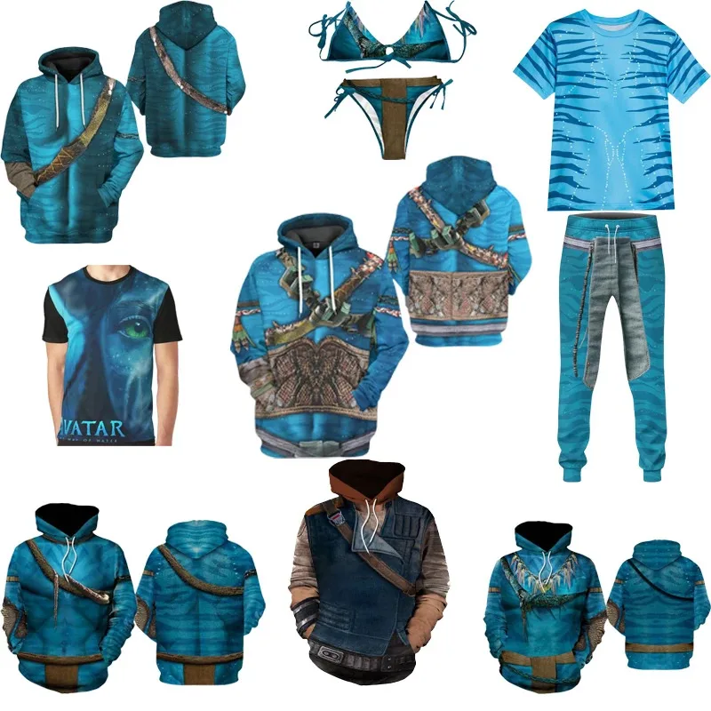 

Avatar Cosplay Costume Jake Sully Neytiri Cosplay Hoodie 3D Printed Hooded Sweatshirt Men Women Casual Streetwear Pullover