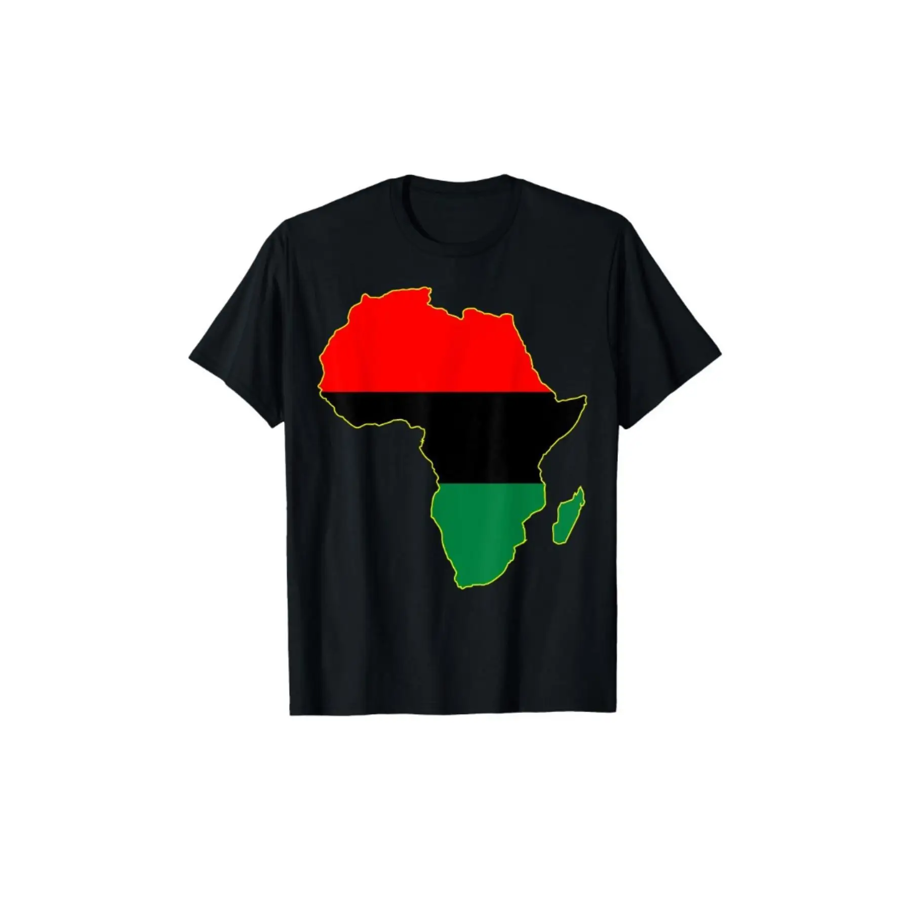 

MenAfrican American Black Liberation Pan-African Flag Afro Casual Pure Cotton Black T-shirt