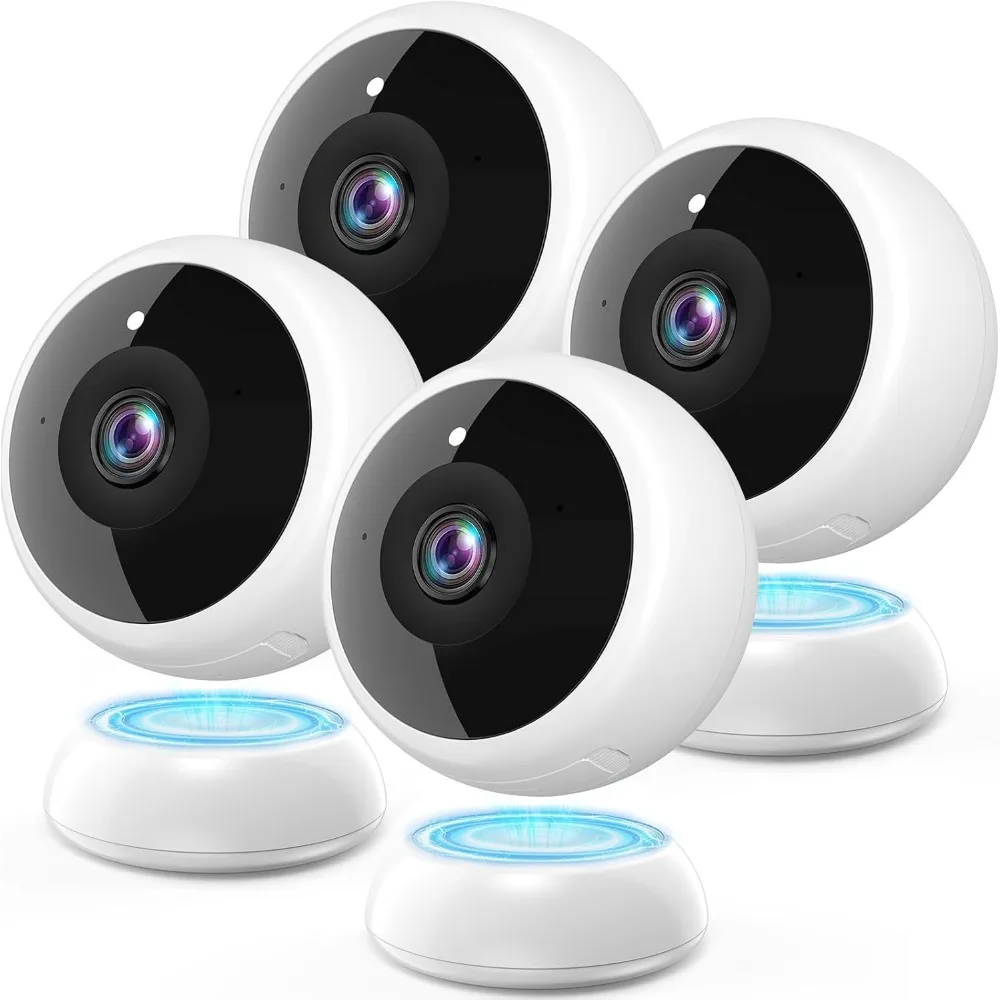 كاميرا أمان مغناطيسية لاسلكية - 4 عبوات كشف حركة ai، فيديو عالي الدقة 2K، تعمل بالبطارية، سهولة الإعداد، صوت ثنائي الاتجاه، لون الأشعة تحت الحمراء #1