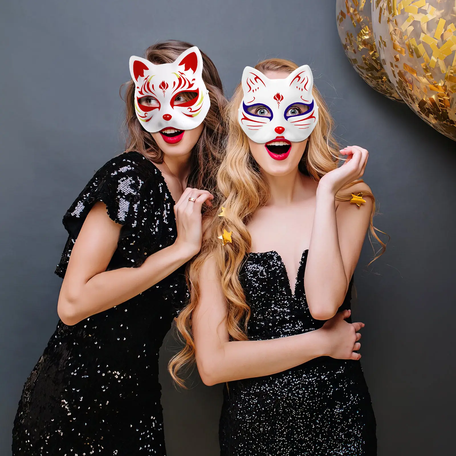 15Pcs Plain Cat Face Mask DIY Blank Animal Mask for Kids Painting Craft Time Parent-Child Activity Masquerade Props Party
