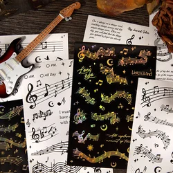 12 Pcs Dazzling Music Series Diary Decorative Stickers Scrapbooking Handbook DIY Collage Aesthetic Stationery Craft Art Supplies