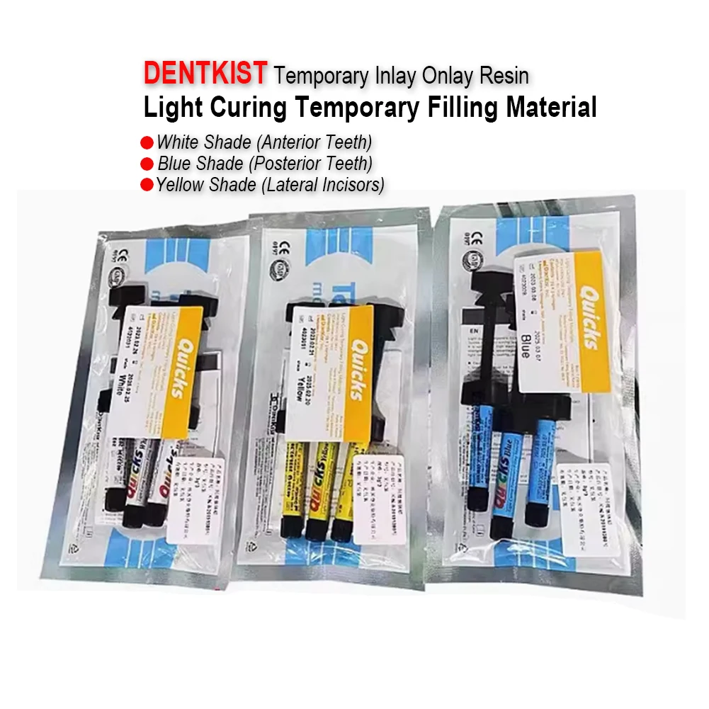 

3Pcs/pack Light Curing Temporary Filling Materials Korean Dental Inlay Molars Wax Dentist Temporary Inlay Onlay Composite Resin