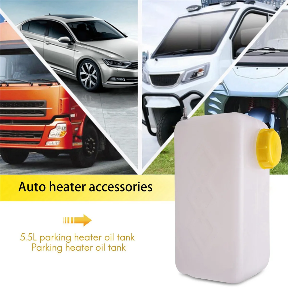 6X 5.5L Plastic Air Parking Heater Fuel Tank Gasoline Oil Storage for Eberspacher Truck Caravan Fuel Oil Gasoline Tank