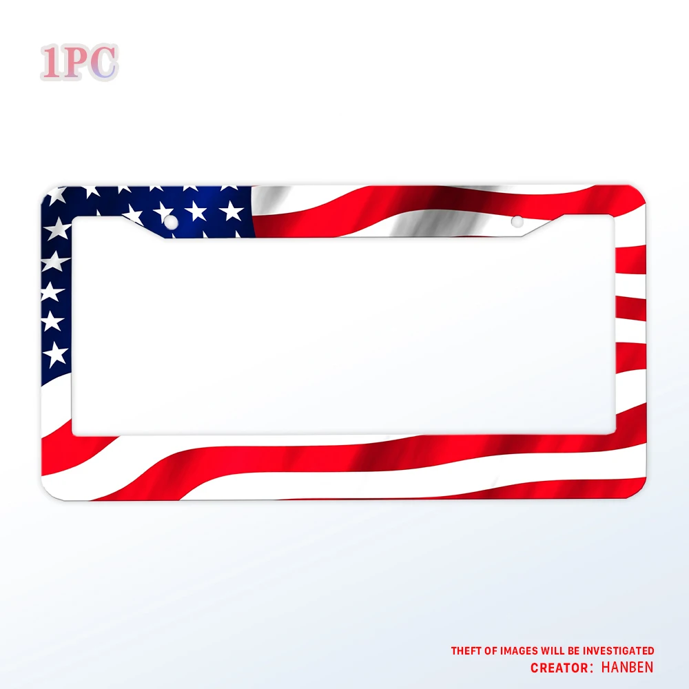 

Patriot American Flag License Plate Holder, Vintage Aluminum Durable License Plate Holder, Suitable for American Vehicles 12x6in