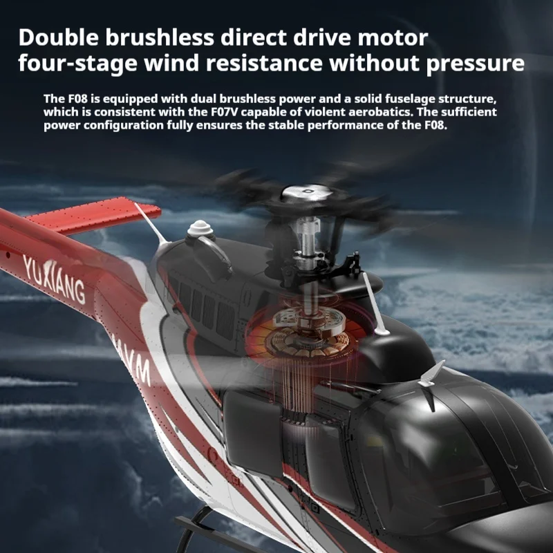 Huey F07/Bell F08 Simulação Elicóptero Elétrico RC Modelo de Controle Remoto Fluxo Óptico Posicionamento Brinquedo Acrobático para maiores de 14 anos