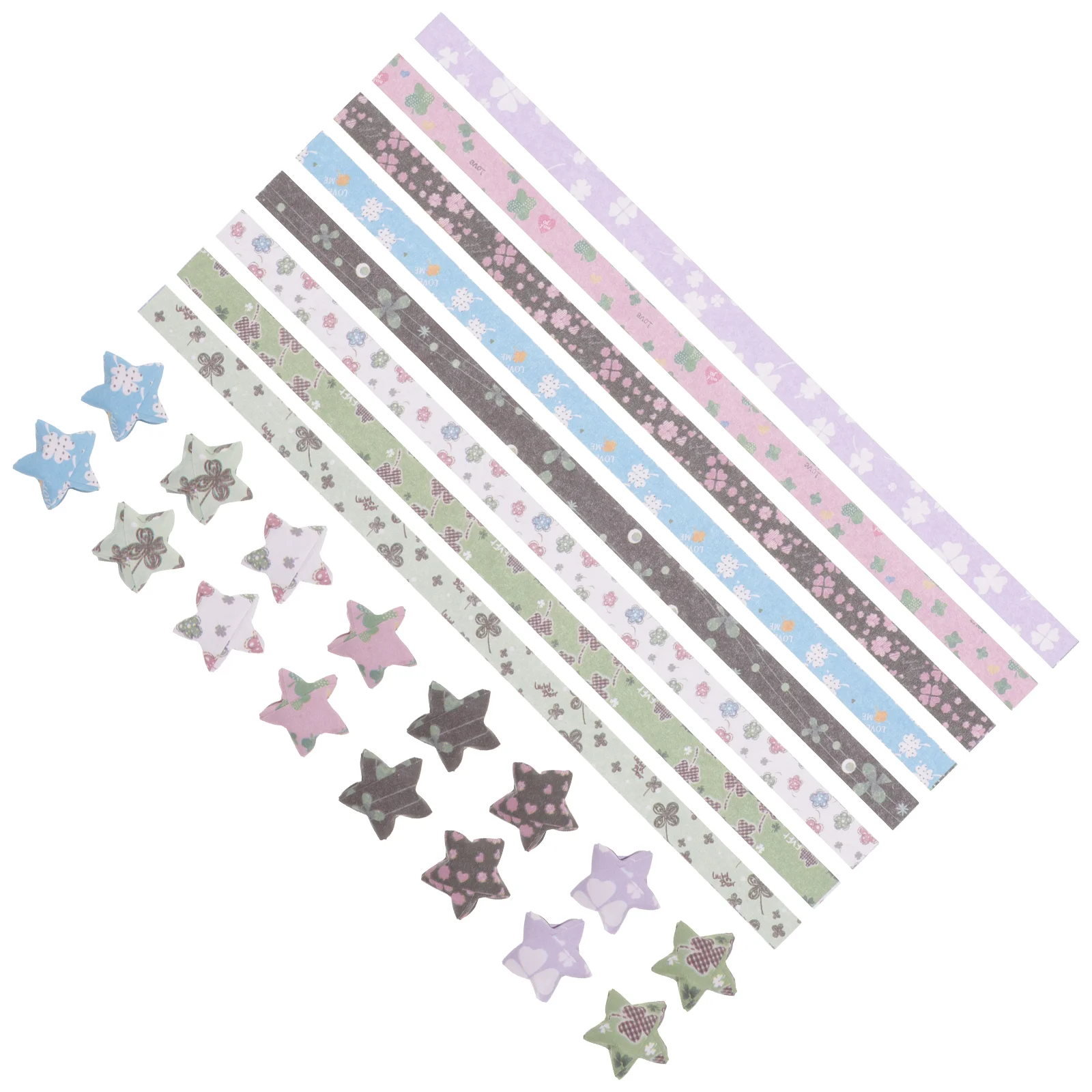 540 Pcs Origami Paper for Crafts Festival Folding DIY Star Strip Four Leaf Stars Hand Strips