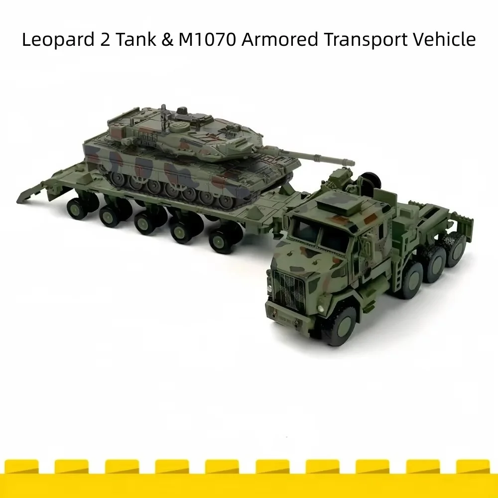 Classic Military Series Building Blocks Lepord II Main Battle Tank & M1070 Armored Transport Vehicle Model Toys For Boys Gift