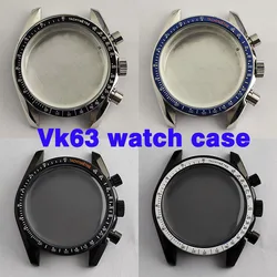 39.7mm VK63 case compatible with VK63VK63A movement case 20mm stainless steel strap VK63 watch case strap dial hands accessories